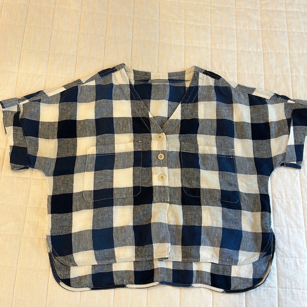 Everlane Gingham linen shirt, size large